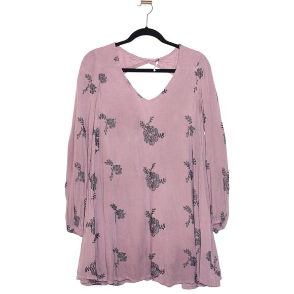 Free People Purple Long Sleeve Emma Dress Size Small - Picture 1 of 6